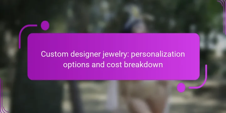 Custom designer jewelry: personalization options and cost breakdown