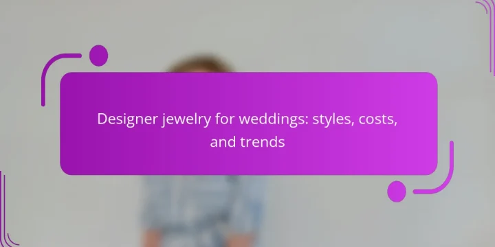 Designer jewelry for weddings: styles, costs, and trends
