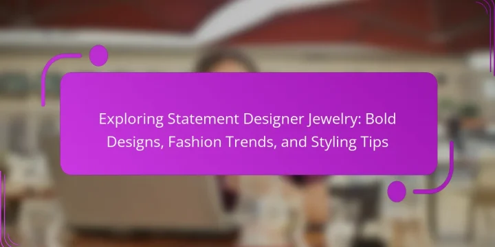 Exploring Statement Designer Jewelry: Bold Designs, Fashion Trends, and Styling Tips