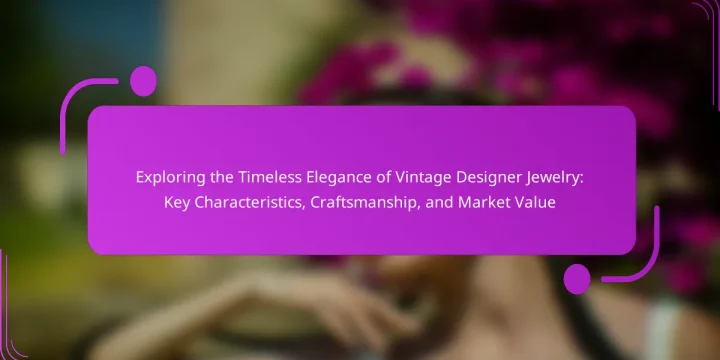 Exploring the Timeless Elegance of Vintage Designer Jewelry: Key Characteristics, Craftsmanship, and Market Value