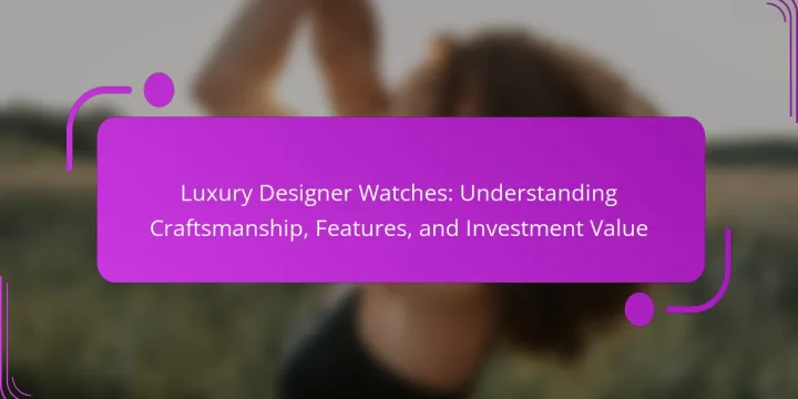 Luxury Designer Watches: Understanding Craftsmanship, Features, and Investment Value
