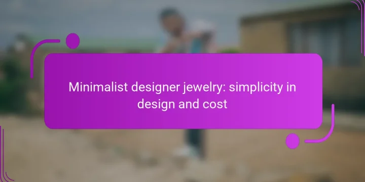 Minimalist designer jewelry: simplicity in design and cost