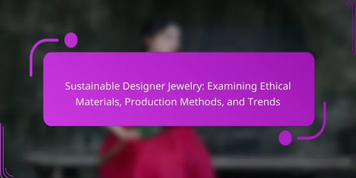 Sustainable Designer Jewelry: Examining Ethical Materials, Production Methods, and Trends