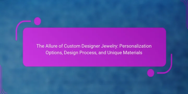 The Allure of Custom Designer Jewelry: Personalization Options, Design Process, and Unique Materials