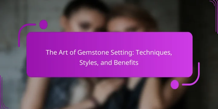 The Art of Gemstone Setting: Techniques, Styles, and Benefits