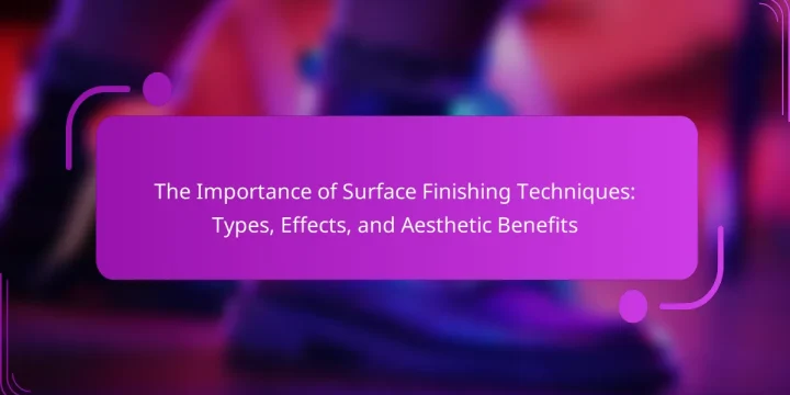 The Importance of Surface Finishing Techniques: Types, Effects, and Aesthetic Benefits