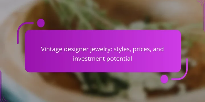 Vintage designer jewelry: styles, prices, and investment potential