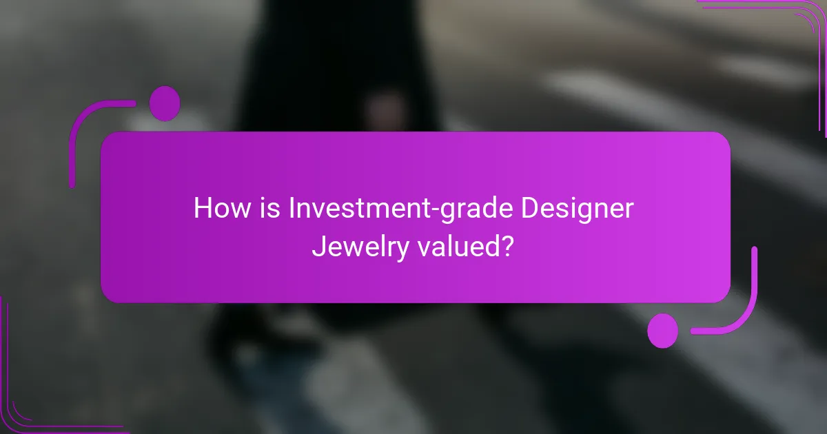 How is Investment-grade Designer Jewelry valued?