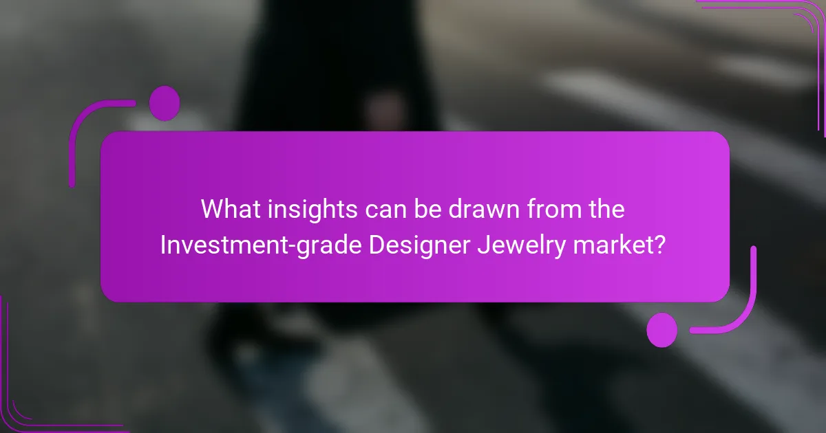 What insights can be drawn from the Investment-grade Designer Jewelry market?